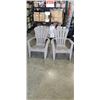 Image 1 : 2 SLATTED BACK PLASTIC LAWN CHAIRS