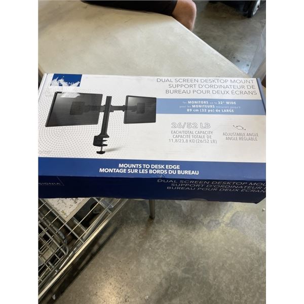 INSIGNIA DUAL SCREEN DESKTOP MOUNT, RETAIL $99