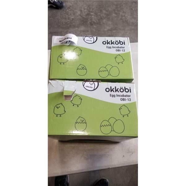 2 OKKOBI EGG INCUBATORS MODEL OBI-12