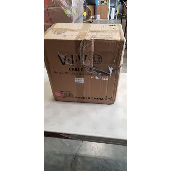 VIVO BLACK 1000FT CAT 6 OUTDOOR ETHERNET CABLE