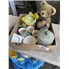 Image 1 : HAND PAINTED GREEN MEADOW POLISH POTTERY AND TEDDY BEAR