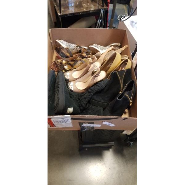 TRAY OF LADIES SHOES AND BOOTS