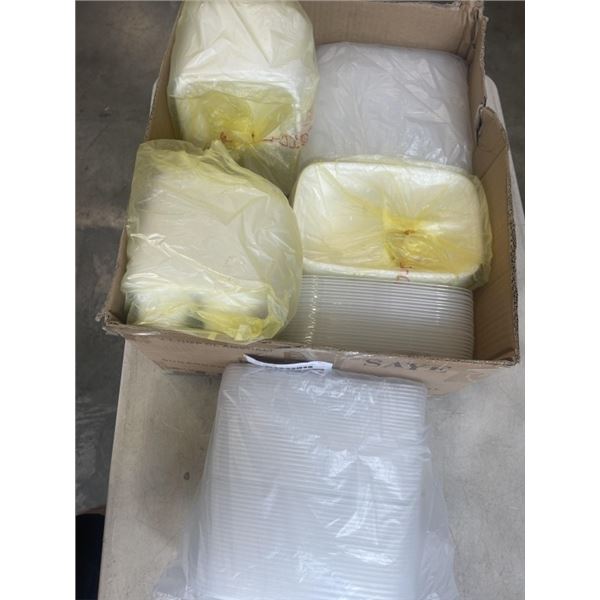 BOX OF 3 COMPARTMENT CONTAINERS WITH LIDS