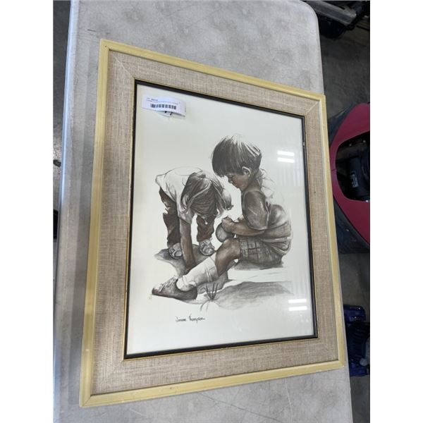 JOANNE THOMPSON BROTHER + SISTER FRAMED PRINT
