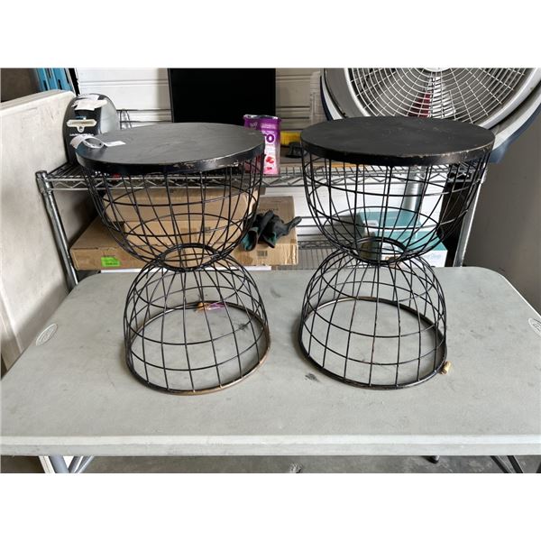 PAIR OF PATIO SIDE TABLES