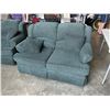 Image 2 : GREEN FABRIC SOFA  AND LOVE SEAT