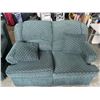 Image 4 : GREEN FABRIC SOFA  AND LOVE SEAT