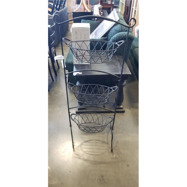 3 BASKET METAL PRODUCE RACK