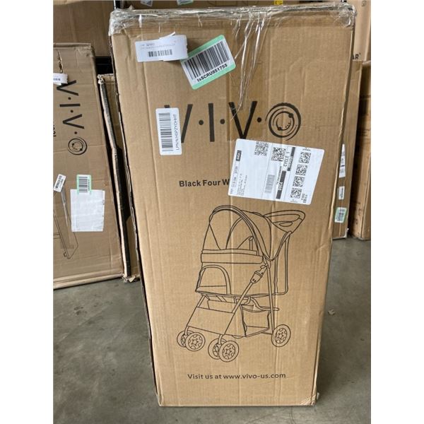 VIVO BLACK FOUR WHEEL PET STROLLER