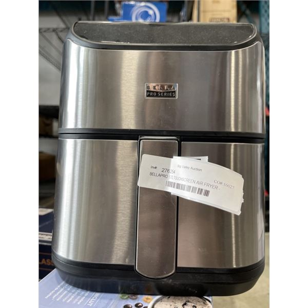 AS NEW BELLAPRO 5.7L TOUCHSCREEN AIR FRYER - TESTED WORKING, RETAIL $219