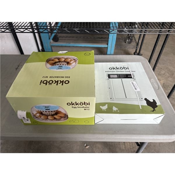 OKKOBI EGG INCUBATOR MODEL M12 AND OKKOBI AUTOMATIC CHICKEN COOP DOOR
