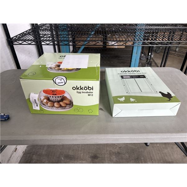 OKKOBI EGG INCUBATOR MODEL M12 AND OKKOBI AUTOMATIC CHICKEN COOP DOOR