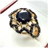 Image 1 : GOLD PLATED STERLING SILVER NATURAL BLACK ONYX (2.13CT) RING, SIZE 8.75, W/A $700.00.