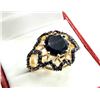 Image 3 : GOLD PLATED STERLING SILVER NATURAL BLACK ONYX (2.13CT) RING, SIZE 8.75, W/A $700.00.
