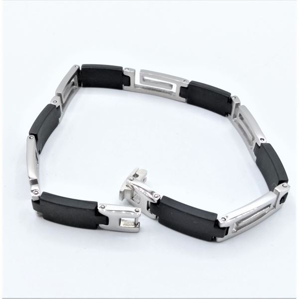 MEN'S STAINLESS STEEL BRACELET, RETAIL $80.00.