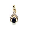 Image 1 : GOLD PLATED STERLING SILVER NATURAL BLUE SAPPHIRE AND CZ PENDANT, W/A $550.00. SAPPHIRE IS THE BIRTH