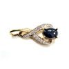 Image 2 : GOLD PLATED STERLING SILVER NATURAL BLUE SAPPHIRE AND CZ PENDANT, W/A $550.00. SAPPHIRE IS THE BIRTH