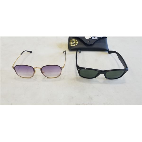 2 PAIRS OF RAYBAN SUNGLASSES WITH 1 CASE