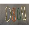 Image 1 : IVORY BEADS NECKLACE AND 3 SEMI PREVIOUS STONE BEADS NECKLACES