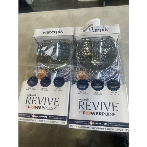 2 WATERPIK REVIVE SHOWER HEADS WITH POWER PULSE