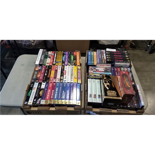 LARGE LOT OF ASSORTED DVDS, CASSETTES, ETC