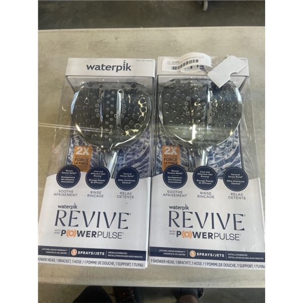 2 WATERPIK REVIVE SHOWER HEADS WITH POWER PULSE