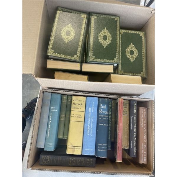 BOX OF CENTENNIAL EDITIONS OF THE WORKS OF CHARLES DICKENS AND OTHER RARE BOOKS