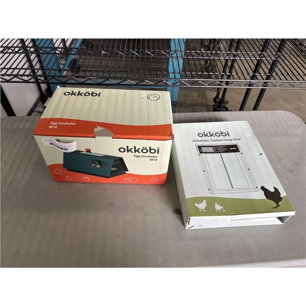 OKKOBI EGG INCUBATOR MODEL M10 AND OKKOBI AUTOMATIC CHICKEN COOP DOOR
