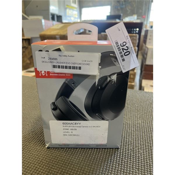 SKULLCANDY CRUSHER EVO OVER EAR SOUND ISOLATING WIRELESS HEADPHONES W/ MIC - TESTED WORKING, RETAIL 