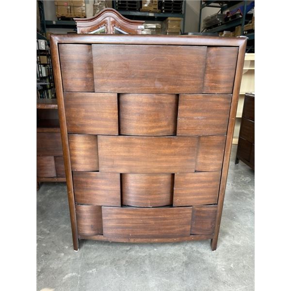 5 DRAWER HIGHBOY WOOD DRESSER