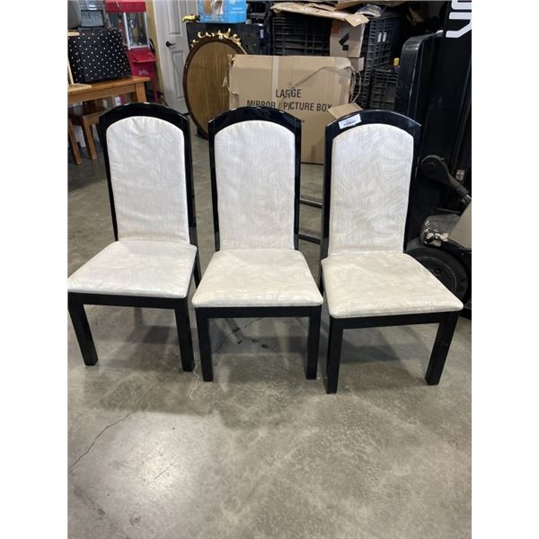 3 BLACK UPHOLSTERED CHAIRS