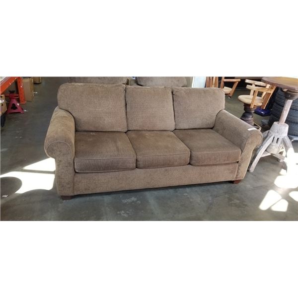BROWN UPHOLSTERED SOFA