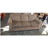 Image 1 : BROWN UPHOLSTERED SOFA