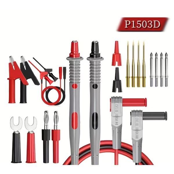 NEW MULTIMETER TEST KIT WITH REPLACEABLE NEEDLE TIPS