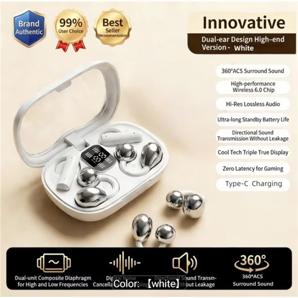 NEW 2026 DESIGN TRUE WIRELESS EARBUDS AND CLIP ON CAMPANION EARBUDS SET