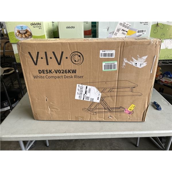 VIVO WHITE COMPACT DESK RISER