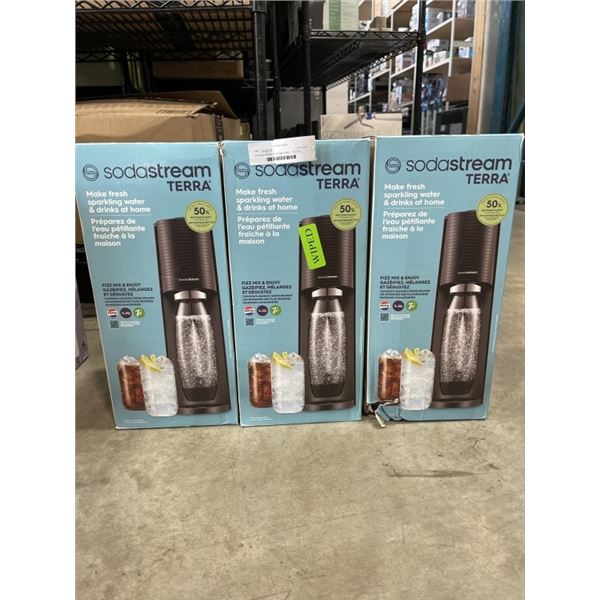 3 SODASTREAM TERRA MACHINES - TESTED WORKING, RETAIL $99 EACH