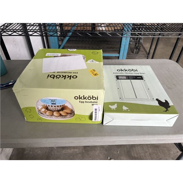 OKKOBI EGG INCUBATOR MODEL M12 AND OKKOBI AUTOMATIC CHICKEN COOP DOOR
