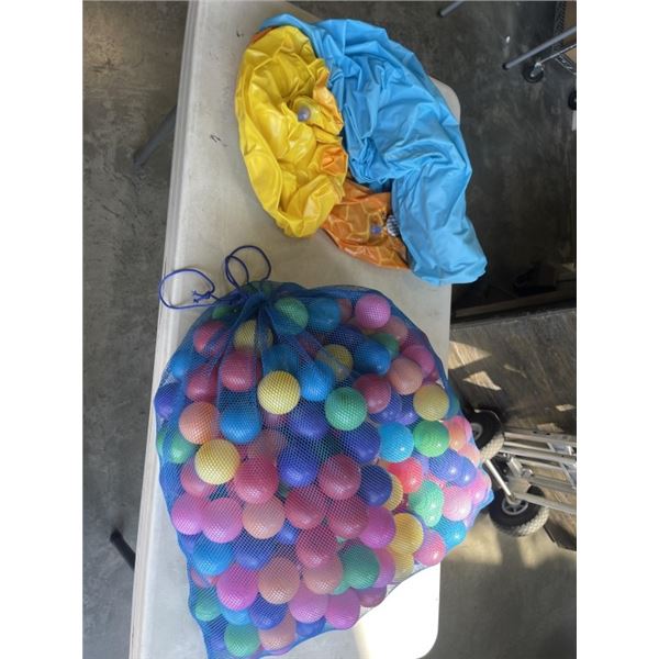 BABY BLOW UP POOL AND PLASTIC BALLS