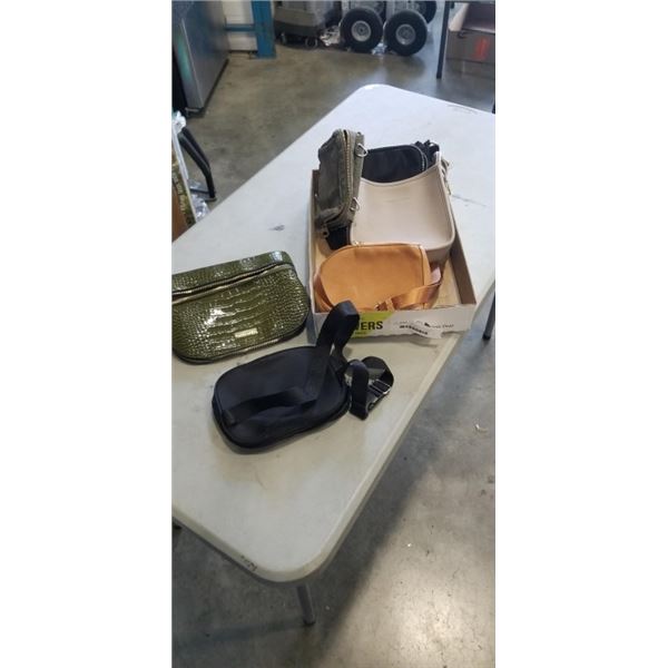 6 ASSORTED LADIES PURSES, CLUTCHES, SHOULDER BAGS ETC