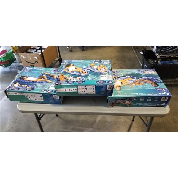 3 PACKS AQUA POOL LOUNGERS