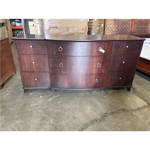 LANE 9 DRAWER DRESSER WITH DARK FINISH