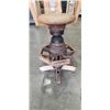 Image 3 : "WAGON WHEEL" TEAK IMPORTED 3 PIECE BAR SET. SWIVEL BAR STOOLS