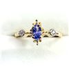 Image 3 : GOLD PLATED STERLING SILVER NATURAL TANZANITE AND CZ RING, SIZE ,W/A $350.00. TANZANITE IS THE BIRTH