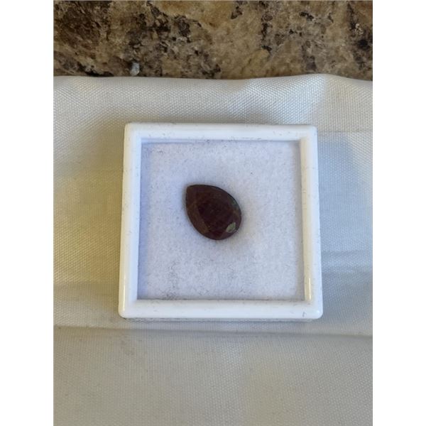NEW 7.5CT NATURAL RUBY, UNTREATED, PEAR CUT - RETAIL $1800