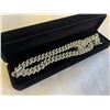 Image 1 : NEW PLATINUM PLATED 14.0MM SIMULATED DIAMOND (CZ) ICED OUT CUBAN LINK NECKLACE, 19.5" LONG