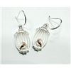 Image 2 : STERLING SILVER AND ROSE GOLD PLATED BIRD ELEMENT EARRINGS, W/A $350.00.