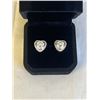 Image 2 : NEW S925 1.5CT EACH SIMULATED DIAMOND (CZ) HEART HALO STUD EARRINGS, MOUNTED IN 925 STERLING SILVER 