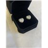 Image 3 : NEW S925 1.5CT EACH SIMULATED DIAMOND (CZ) HEART HALO STUD EARRINGS, MOUNTED IN 925 STERLING SILVER 