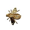 Image 3 : 14KT GOLD ELECTROPLATED BROOCH ON COPPER AND STONES ARE SYNTHETIC ZIRCONIA